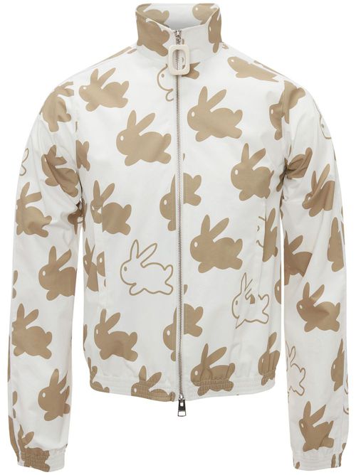 Bunny-print technical jacket - White