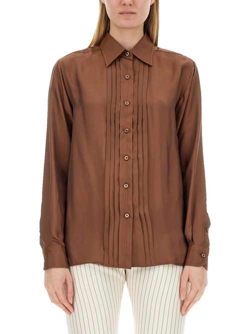 Pleated Long-sleeved Shirt