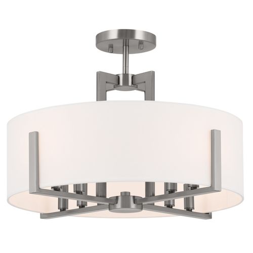 Classic Pewter Eight Light Semi Flush Mount from the Malen Collection