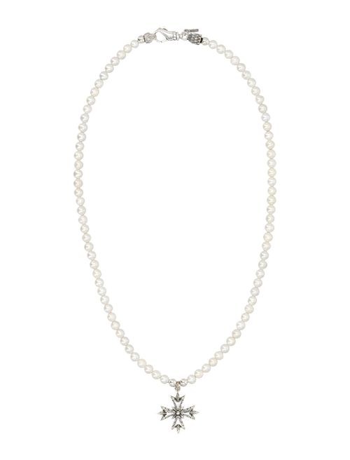Timeless Elegance Freshwater Pearl Necklace with Sterling Silver Cross Pendant