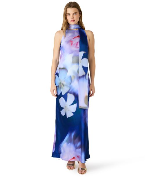 Juniors' Jaidan Halter Neck Maxi Dress - Navy Marl