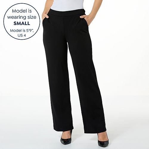 Jaclyn Smith Fashions 여성 Jaclyn Smith Wide-Leg Pull-On Pant - Black Beauty - Size 3X