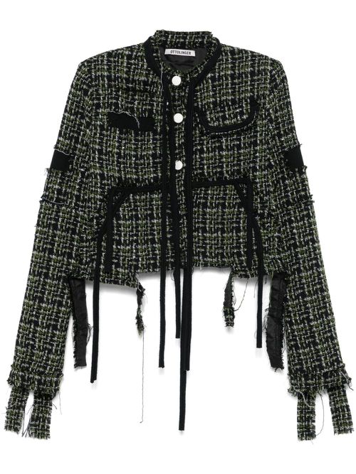 Deconstructed tweed jacket - Black