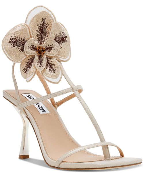 Women's Aries Floral Detailed Dress Sandals - Gold Jute