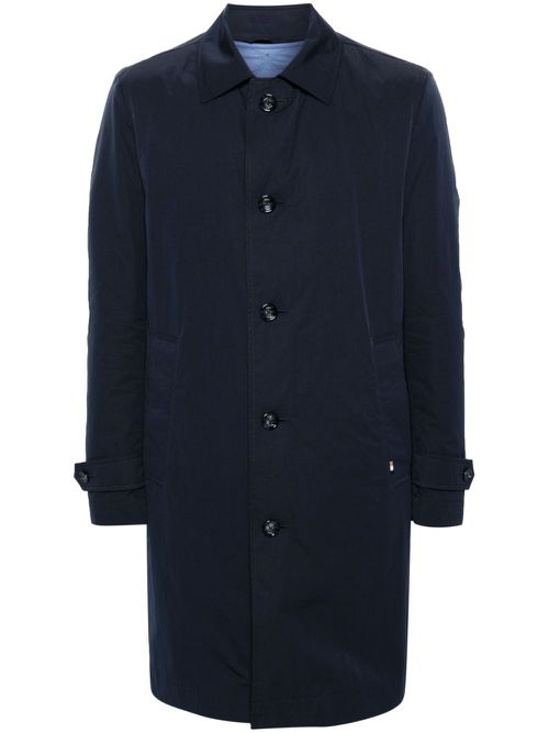 Spread-collar single-breasted coat - Blue