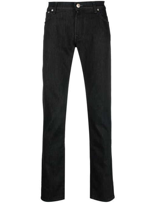 Slim-cut 5-pocket jeans - Black