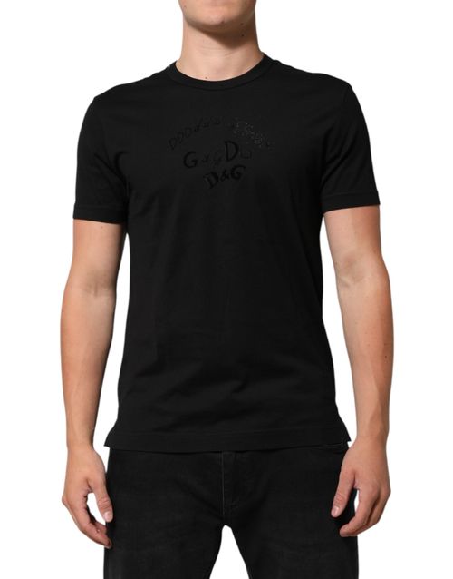 Velvet Logo Print T-Shirt — Black