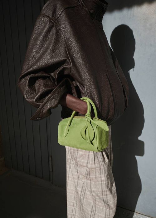 Leather handbag green