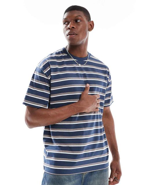 Striped oversized t-shirt in blue