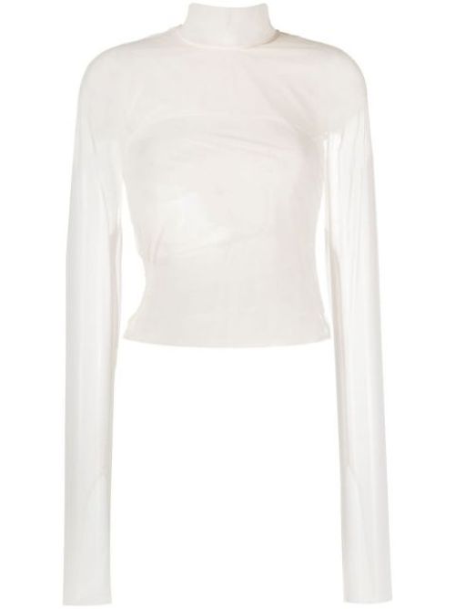 High-neck mesh top