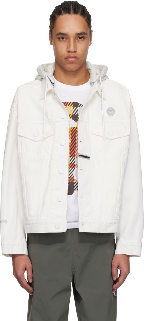 AAPE by A Bathing Ape White 'AAPE Now' Light Weight Denim Jacket