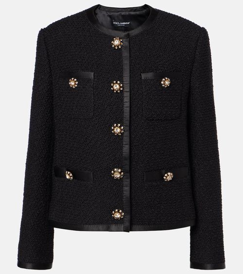 Wool and silk-blend tweed jacket