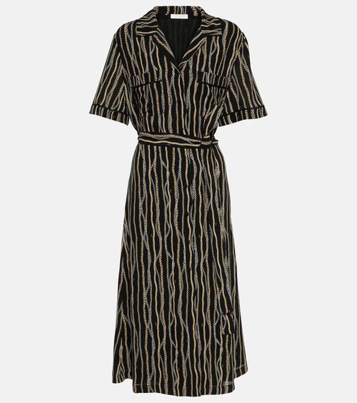 Chloé Printed silk sablé shirt dress