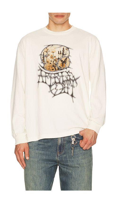 Afield Out Garden Long Sleeve Tee in White. S. Also in M, L, XL/1X