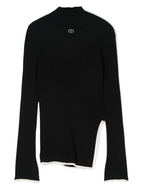 Logo-plaque sweater - Black