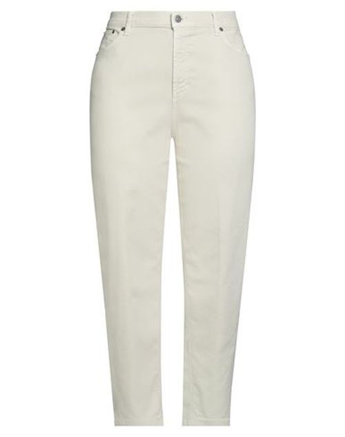 Woman Jeans Cream Size 32 Cotton, Lyocell, Elastane