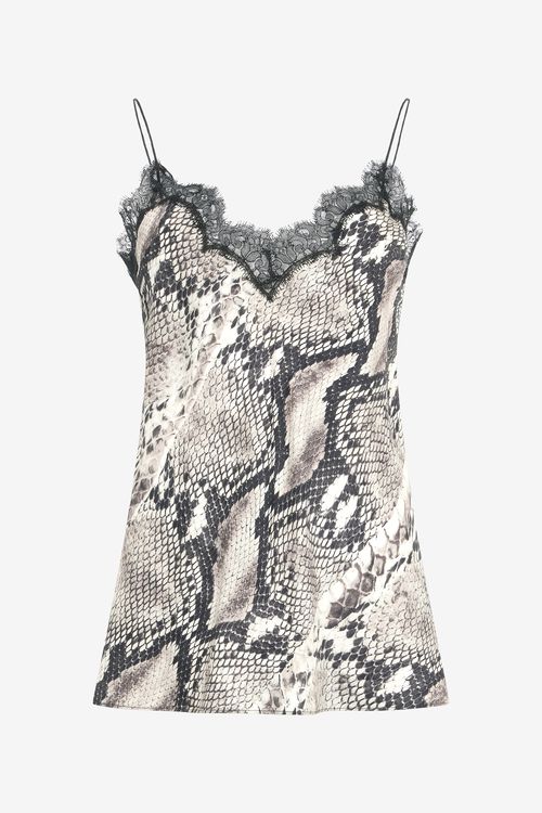 Silk Top With Python Print