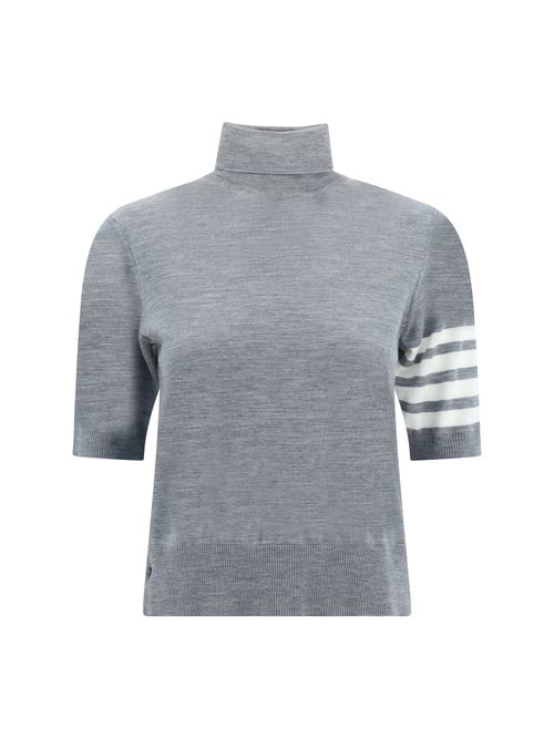 Virgin Wool Turtleneck Sweater — Gray