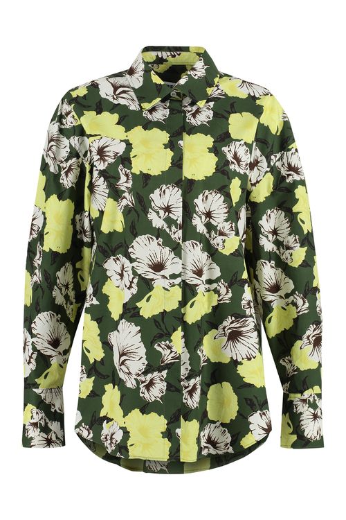 Floral-Print Cotton Shirt — Green