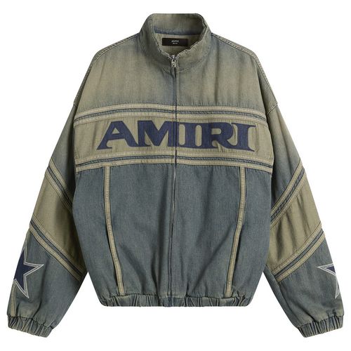 Men's Sport Denim Track Jacket in Worn Slate