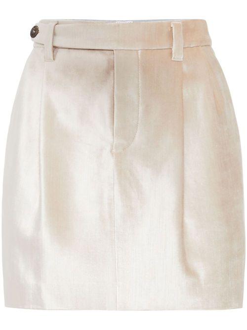 Pearlescent-finish tailored miniskirt - Neutrals