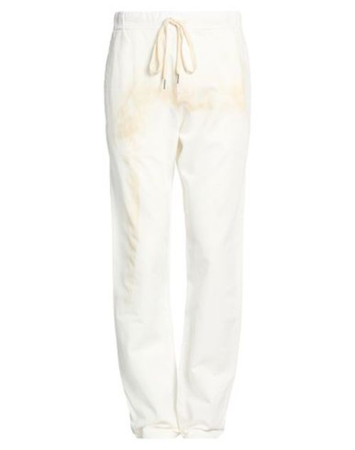 Man Pants White Size 34 Linen, Cotton, Elastane