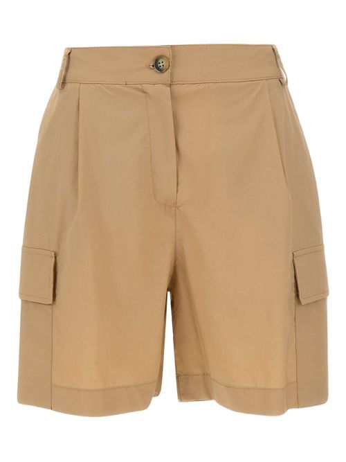 Pleated cargo shorts - Brown