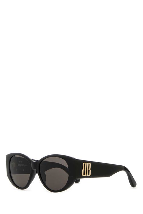 Black Acetate Nano Round Sunglasses