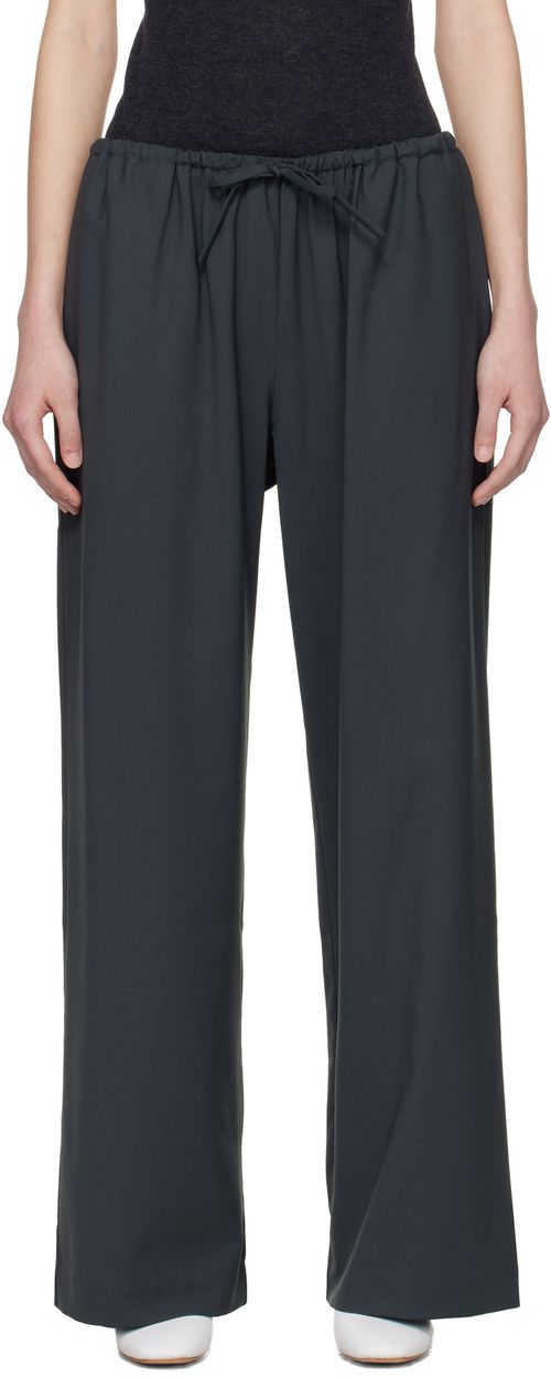 Gray Tailored Drawstring Trousers
