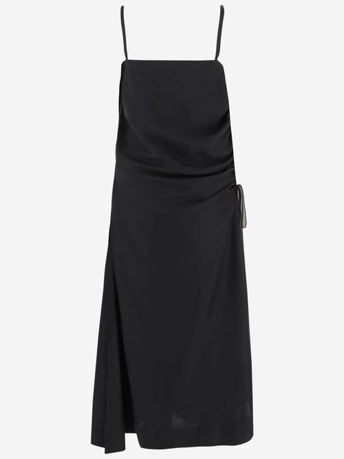 Silk Draping Dress — Black