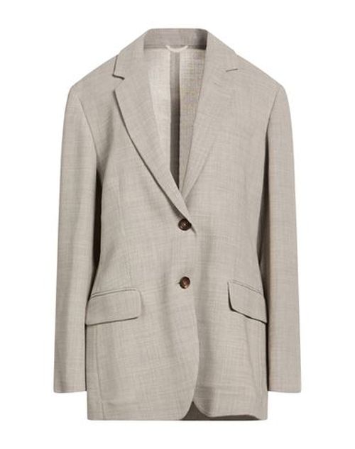 Woman Blazer Grey Size 10 Virgin Wool, Brass