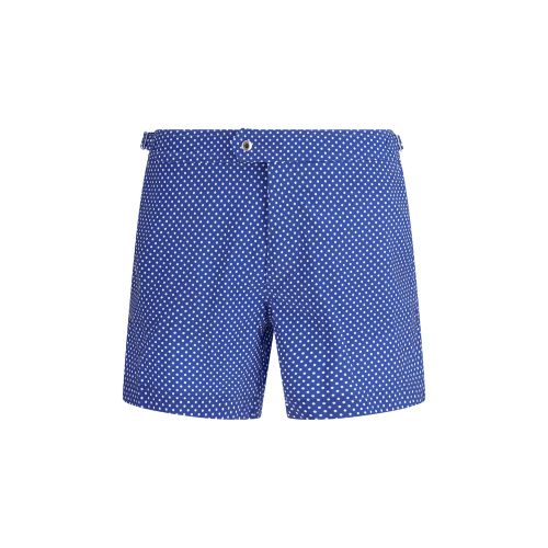 Polka-Dot Polyester Shorts — Blue