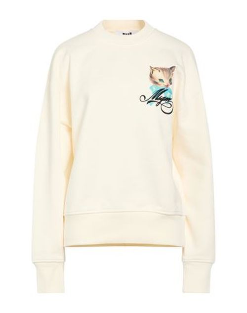 Woman Sweatshirt Cream Size M Cotton