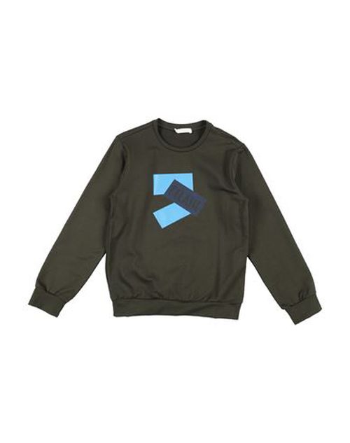 Kid Boy Sweatshirt Military green Size 12 Cotton, Elastane