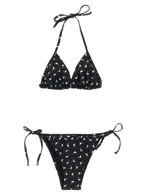 Goose Print Bikini — Black