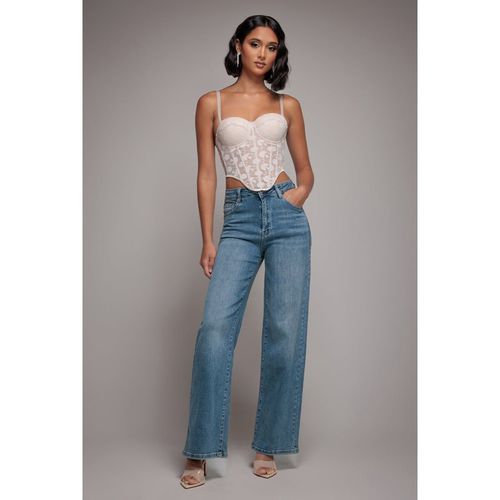 Goddiva denim Straight Leg Stretch Denim Jeans - Blue