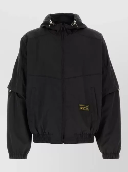 Wooyoungmi - hooded nylon windbreaker jacket elastic tri