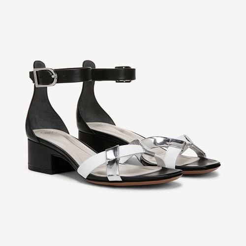 Sarto By Shoes Sarto Nerissa Dress Sandal Black/white/silver Leather