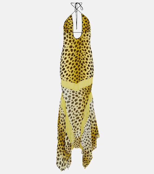 Saskia printed halter neck maxi dress