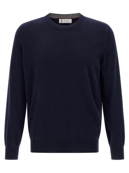 Cashmere Crew Neck Sweater — Blue
