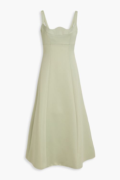 Odette satin midi dress - Green - UK 6