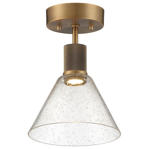 Antique Brushed Brass LED Semi-Flush Mount from the Port Nine Martini Collection