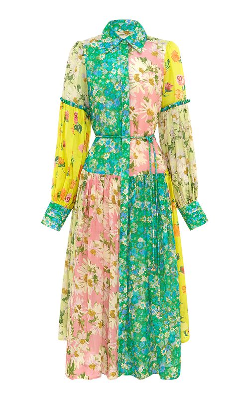 Kenzie Patchwork Midi Shirt Dress