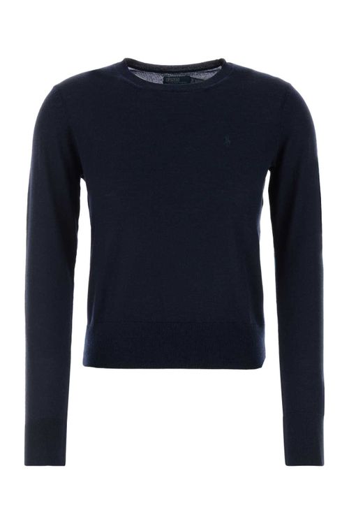 Wool Crew-Neck Sweater — Navy