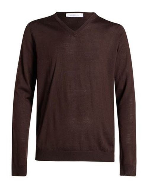Man Sweater Dark brown Size 36 Wool