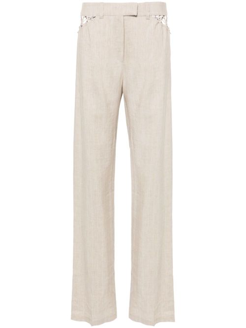 Pinstriped tapered trousers - Neutrals