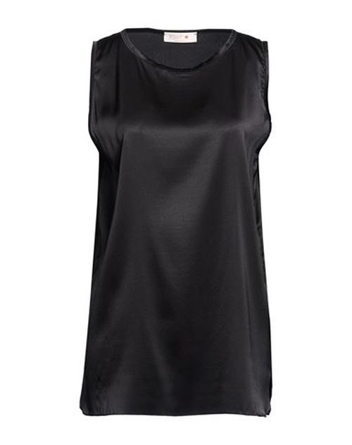Woman Top Black Size 12 Silk, Elastane