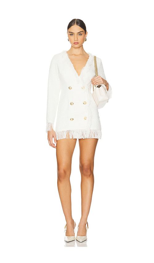 SNDYS X Revolve Tweed Jacket Dress in Ivory. -  XS also in