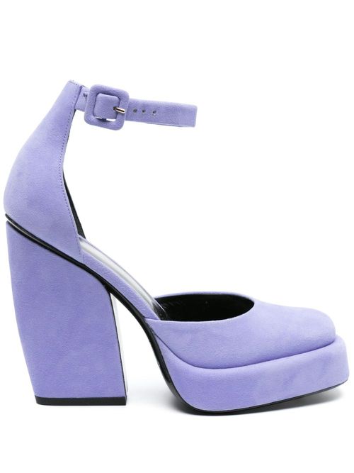 Sean 120mm suede platform pumps - Purple