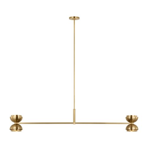 Natural Brass LED Linear Chandelier from the Shanti Collection